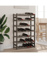 Casier à bouteilles pour 42 bouteilles gris bois pin solide | Mobilier & Déco