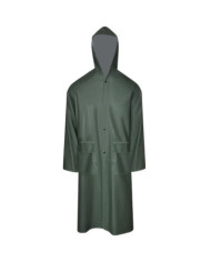Manteau de pluie long imperméable résistant à capuche vert M | Mobilier & Déco