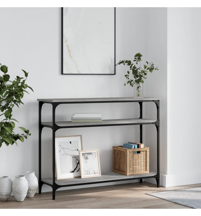 Table console sonoma gris 100x29x75 cm bois d'ingénierie | Mobilier & Déco