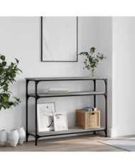 Table console sonoma gris 100x29x75 cm bois d'ingénierie | Mobilier & Déco
