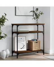 Table console chêne marron 75x29x75 cm bois d'ingénierie | Mobilier & Déco