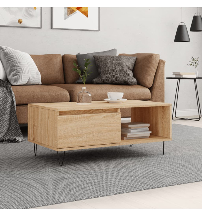 Table basse Chêne sonoma 90x50x36,5 cm Bois d'ingénierie | Mobilier & Déco