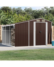 Abri de jardin marron 277x279x179 cm acier galvanisé | Mobilier & Déco