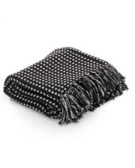 Couverture coton à carrés 220x250 cm Noir | Mobilier & Déco
