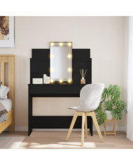 Coiffeuse avec lumières LED noir 96x40x142 cm | Mobilier & Déco