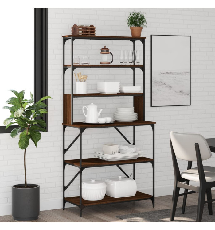 Support de boulanger à 6 niveaux chêne marron 90x40x180 cm | Mobilier & Déco