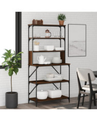 Support de boulanger à 6 niveaux chêne marron 90x40x180 cm | Mobilier & Déco