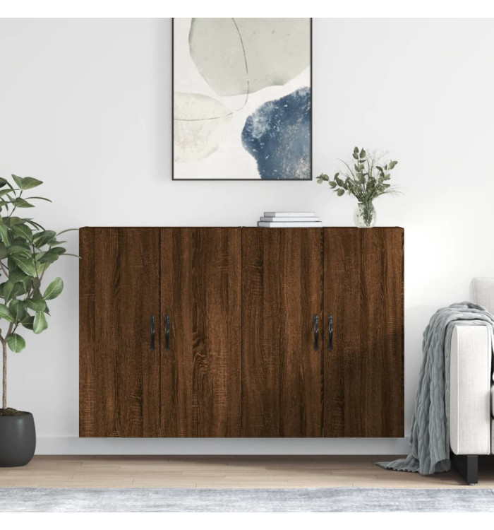 Armoires murales 2 pcs chêne marron bois d'ingénierie | Mobilier & Déco