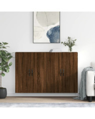 Armoires murales 2 pcs chêne marron bois d'ingénierie | Mobilier & Déco