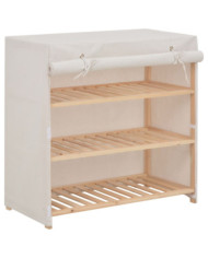 Armoire à chaussures avec housse Blanc 79x40x80 cm Tissu | Mobilier & Déco