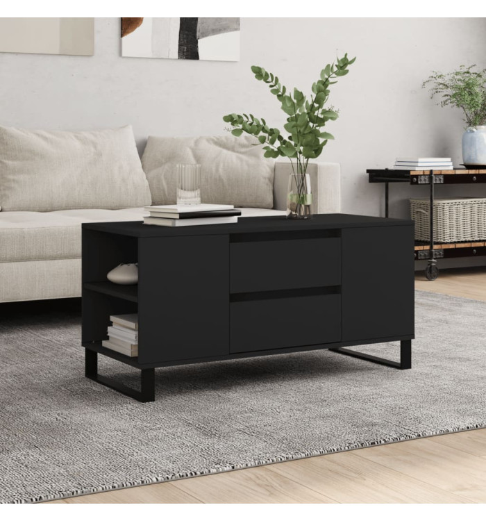 Table basse noir 102x44,5x50 cm bois d'ingénierie | Mobilier & Déco