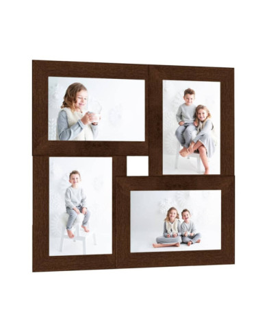 Collage de cadres photo pour photo de 4x(10x15 cm) Marron MDF | Mobilier & Déco