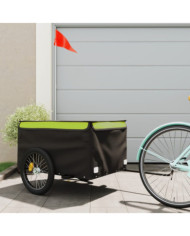 Remorque de vélo noir et vert 45 kg fer | Mobilier & Déco