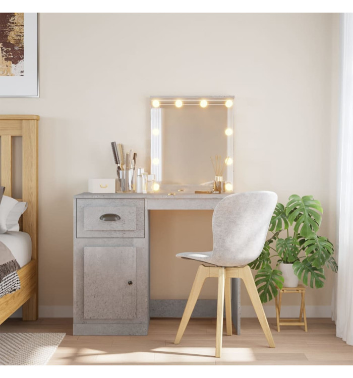 Coiffeuse avec lumières LED gris béton 90x42x132,5 cm | Mobilier & Déco
