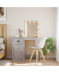 Coiffeuse avec lumières LED gris béton 90x42x132,5 cm | Mobilier & Déco