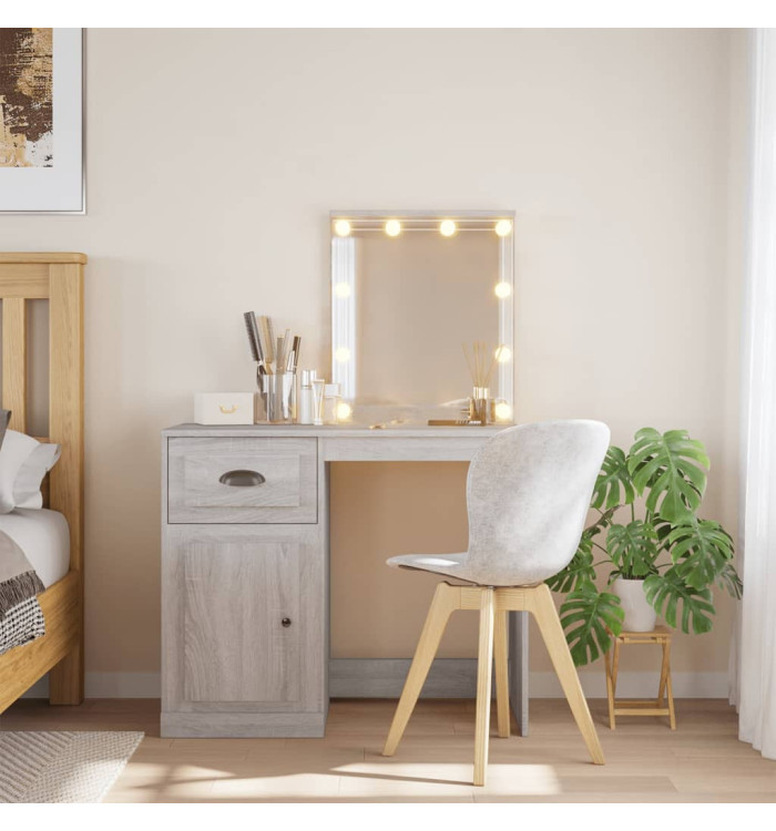 Coiffeuse avec lumières LED sonoma gris 90x42x132,5 cm | Mobilier & Déco