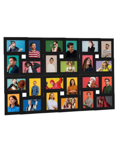 Collage de cadres photo pour photo de 24x(13x18 cm) Noir MDF | Mobilier & Déco