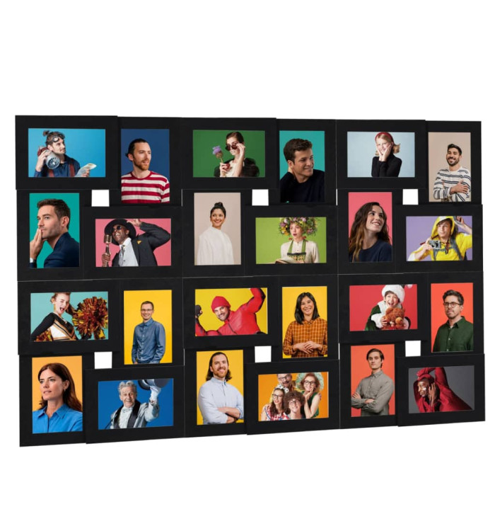 Collage de cadres photo pour photo de 24x(13x18 cm) Noir MDF | Mobilier & Déco