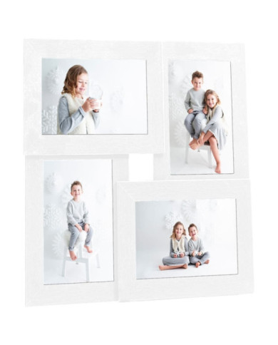 Collage de cadres photo pour photo de 4x(10x15 cm) Blanc MDF | Mobilier & Déco