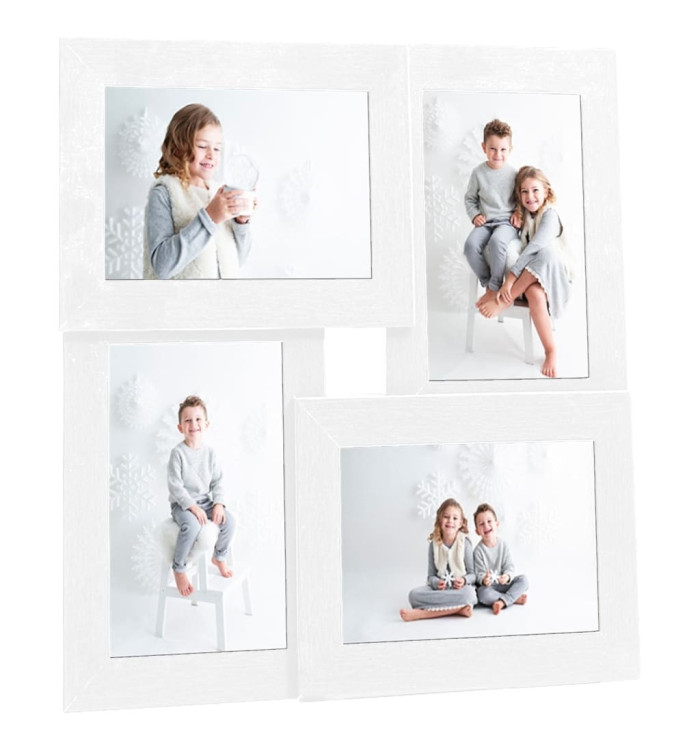 Collage de cadres photo pour photo de 4x(10x15 cm) Blanc MDF | Mobilier & Déco