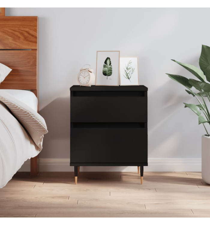 Table de chevet Noir 40x35x50 cm Bois d’ingénierie | Mobilier & Déco