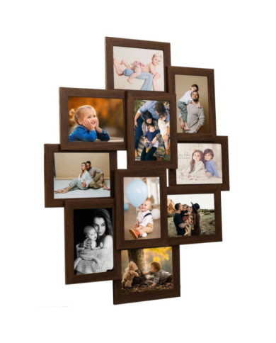 Collage de cadres photo de photo10x(13x18 cm) Marron foncé MDF | Mobilier & Déco
