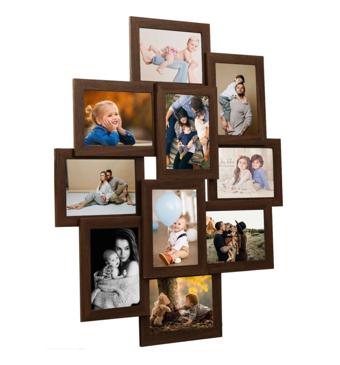 Collage de cadres photo de photo10x(13x18 cm) Marron foncé MDF | Mobilier & Déco
