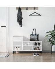 Armoire à chaussure Blanc brillant 102x36x60 cm Bois ingénierie | Mobilier & Déco