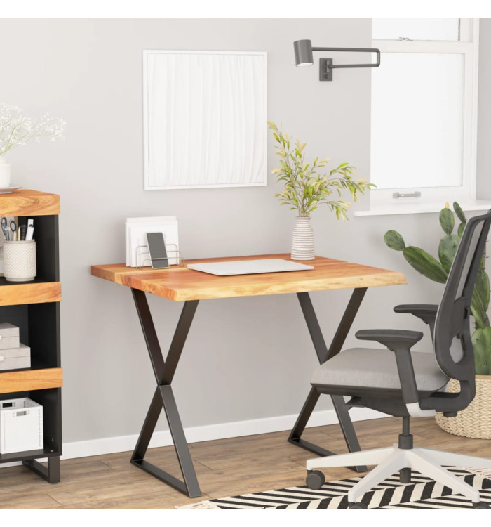 Dessus de bureau carré bois massif d'acacia bordure assortie | Mobilier & Déco