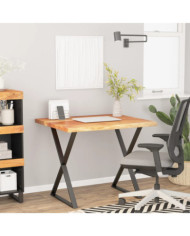 Dessus de bureau carré bois massif d'acacia bordure assortie | Mobilier & Déco