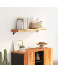 Étagère murale rectangulaire massif acacia bordure assortie | Mobilier & Déco