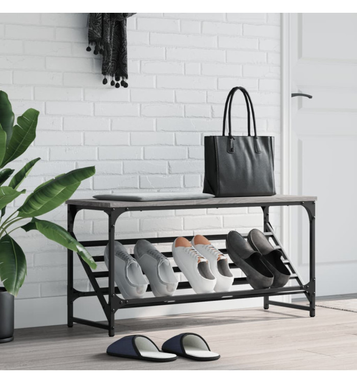 Étagère à chaussures sonoma gris 90x30x45 cm bois d'ingénierie | Mobilier & Déco