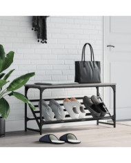 Étagère à chaussures sonoma gris 90x30x45 cm bois d'ingénierie | Mobilier & Déco