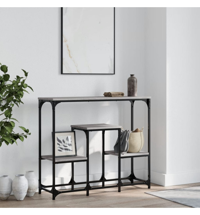 Table console sonoma gris 89,5x28x76 cm bois d'ingénierie | Mobilier & Déco