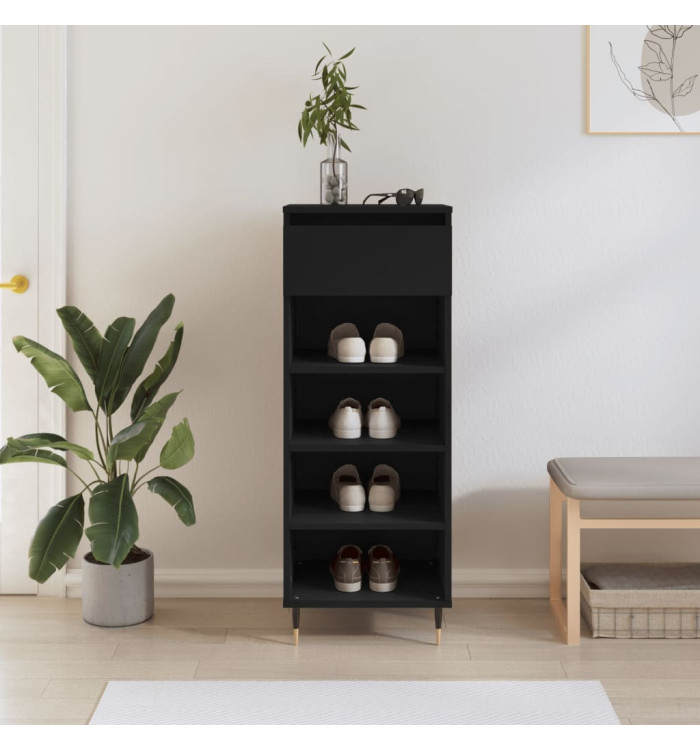 Armoire à chaussures Noir 40x36x105 cm Bois d'ingénierie | Mobilier & Déco