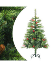 Sapin de Noël artificiel avec pommes de pin et baies 150 cm | Mobilier & Déco