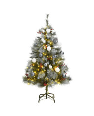 Sapin de Noël artificiel articulé 150 LED et boules 150 cm | Mobilier & Déco