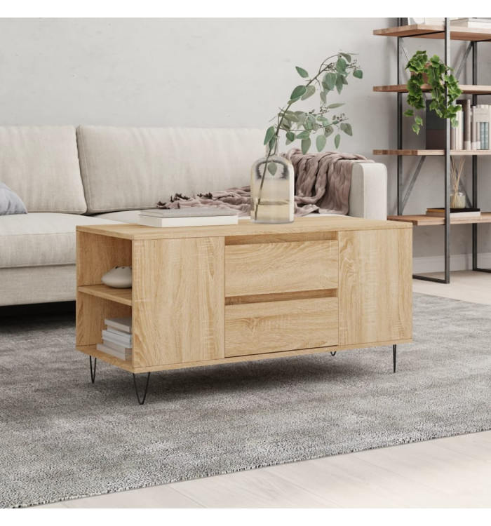 Table basse chêne sonoma 102x44,5x50 cm bois d'ingénierie | Mobilier & Déco