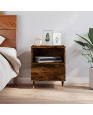 Table de chevet chêne fumé 40x35x50 cm bois d’ingénierie | Mobilier & Déco