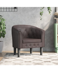 Chaise cabriolet marron similicuir | Mobilier & Déco