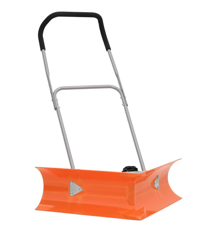 Pelle à neige double angle avec poignée extensible orange acier | Mobilier & Déco