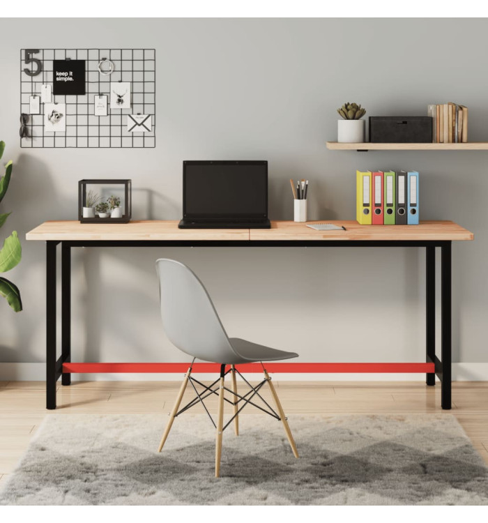 Établi 180x55x81,5 cm bois massif de hêtre et métal | Mobilier & Déco