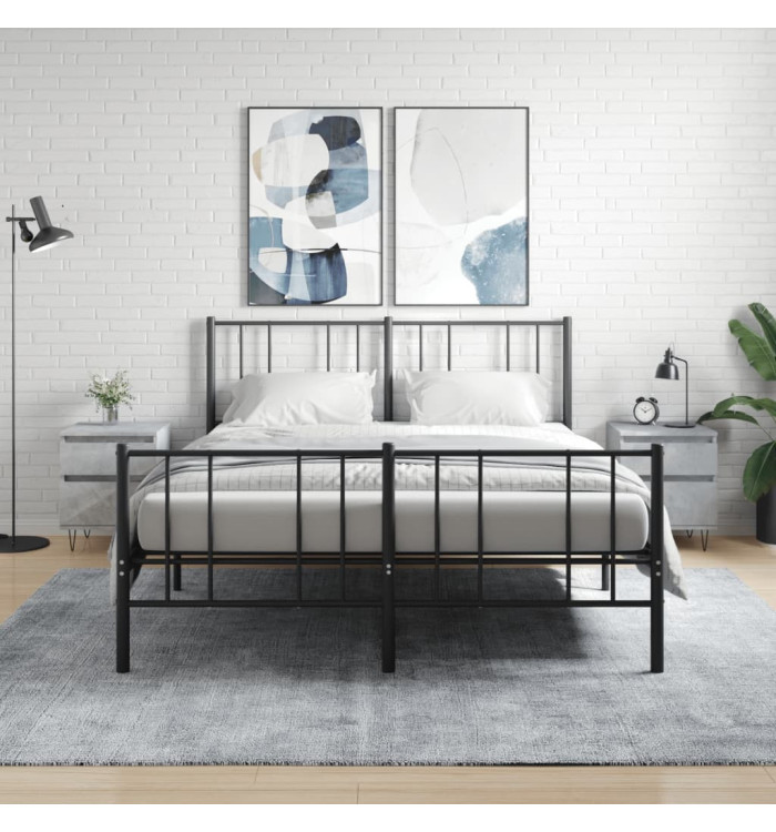Tables de chevet 2 pcs gris béton 40x35x50 cm bois d’ingénierie | Mobilier & Déco