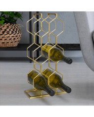 HomeetStyling Casier à vin pour 8 bouteilles métal doré | Mobilier & Déco