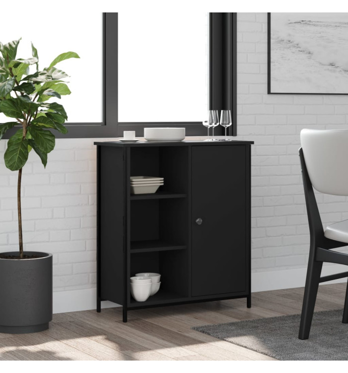 Buffet noir 70x30x80 cm bois d'ingénierie | Mobilier & Déco