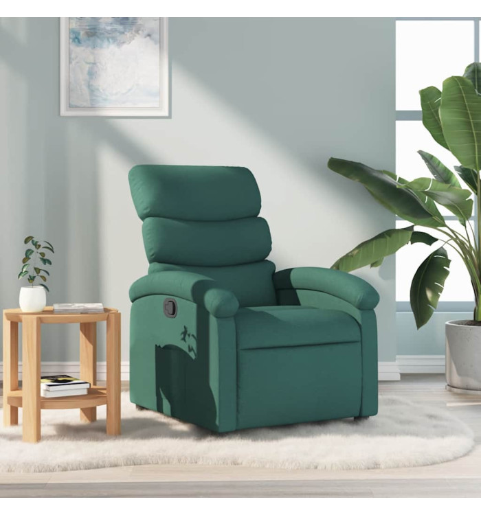 Fauteuil inclinable Vert foncé Tissu | Mobilier & Déco