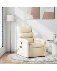 Fauteuil de massage inclinable Crème Tissu | Mobilier & Déco