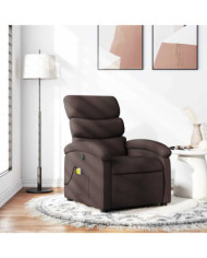 Fauteuil de massage inclinable Marron foncé Tissu | Mobilier & Déco