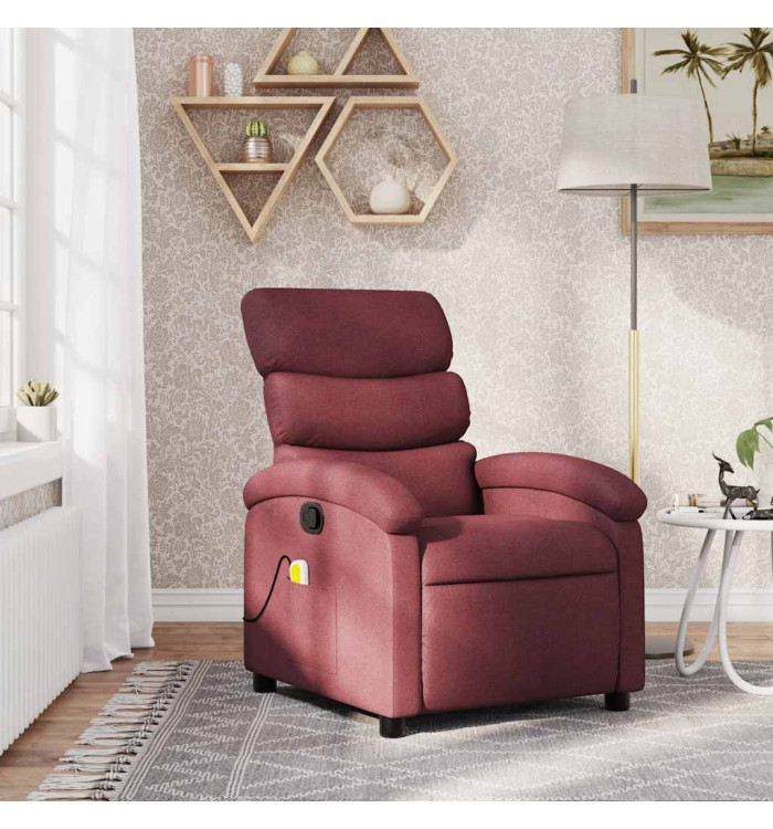 Fauteuil de massage inclinable Rouge bordeaux Tissu | Mobilier & Déco