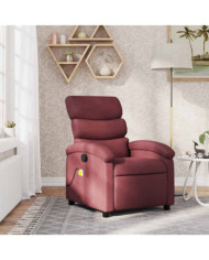 Fauteuil de massage inclinable Rouge bordeaux Tissu | Mobilier & Déco